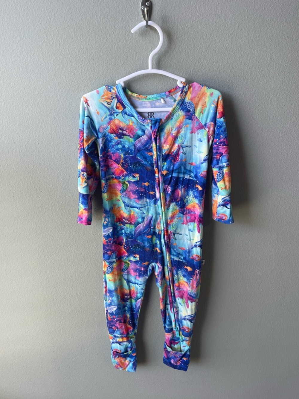 Bums and Roses Current Crew Vibrant Ocean Themed Bamboo Zippy Sleeper